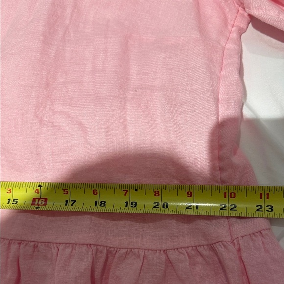 🌴 Lilly Pulitzer Bekah 3/4 Sleeve Linen Top Tunic Pink Ruffle Hem XL Long Roomy - Picture 14 of 14